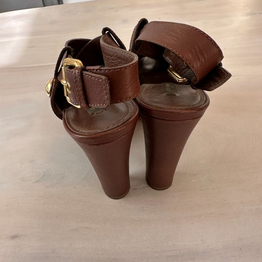 RARE Louis Vuitton High Heel Sandals in Cognac leather  Size  38 - Picture 3 of 14